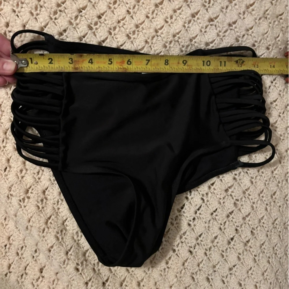 High Waisted Black Bikini Bottom - Picture 8 of 10